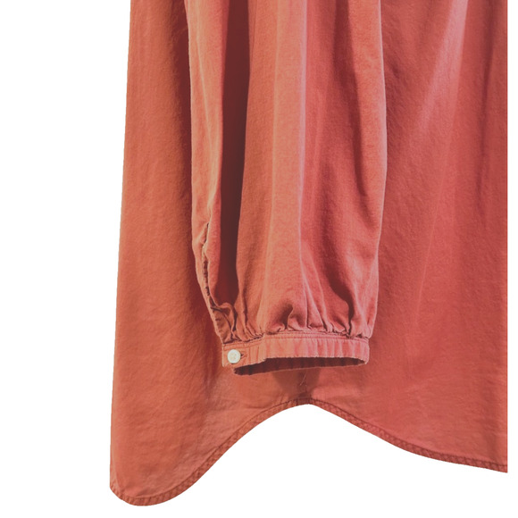 Everlane Sienna Brown Peasant Blouse Tie Back Neck Balloon Sleeves Size 12 - Picture 4 of 10